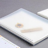 Frosted Transparent A5 Coil Notebook Notepad Elastic Square Horizontal Lined Notebook